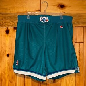 VTG 90’s Authentic Charlotte Hornets Champion NBA Basketball 7” Shorts 38 / XL